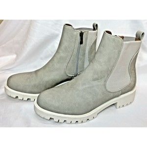 BEAST Fashion Combat Chelsea Grey Boots Size 10